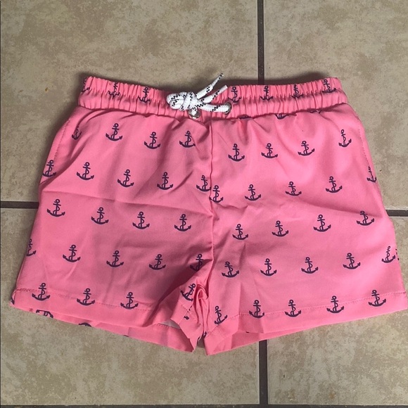 Pink Anchor Print Swim Shorts Boys 2T - Picture 1 of 7